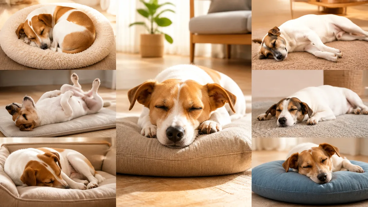 犬の寝相は全7パターン｜丸まる・へそ天・横向きでわかる気持ちと体調サインを解説のアイキャッチ画像