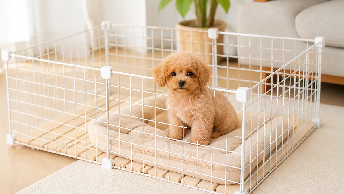 犬のサークルは手作りできる｜100均で3,000円以下・3つの作り方と注意点のアイキャッチ画像