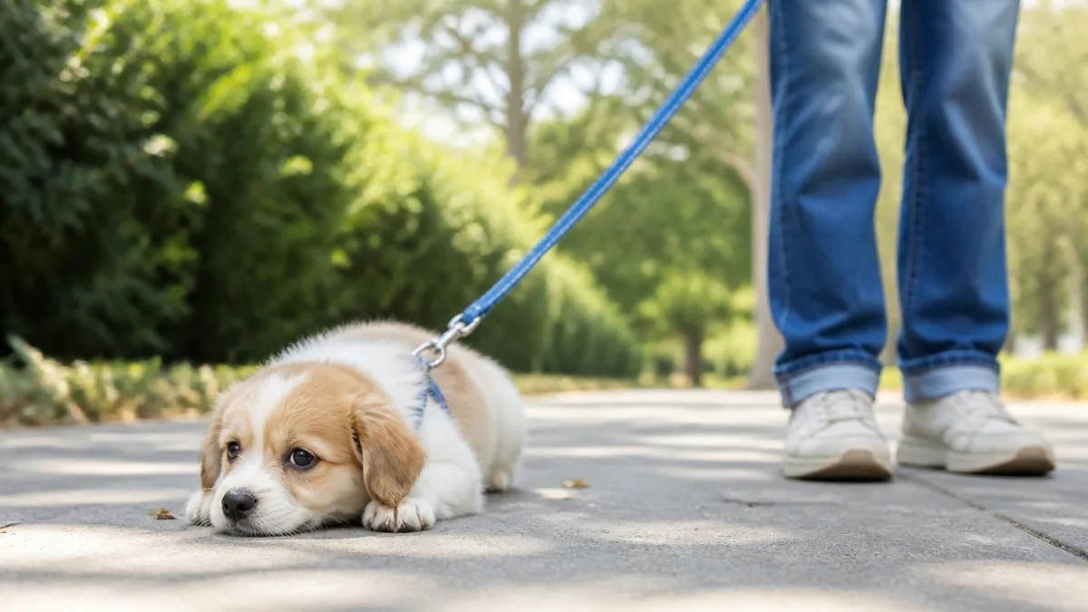 仔犬が散歩で歩かない原因は7つ｜今日からできる対処法とやってはいけないNG行動のアイキャッチ画像