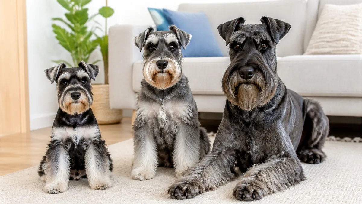 シュナウザー犬種は3タイプ｜ミニチュア・スタンダード・ジャイアントの違いの解説画像