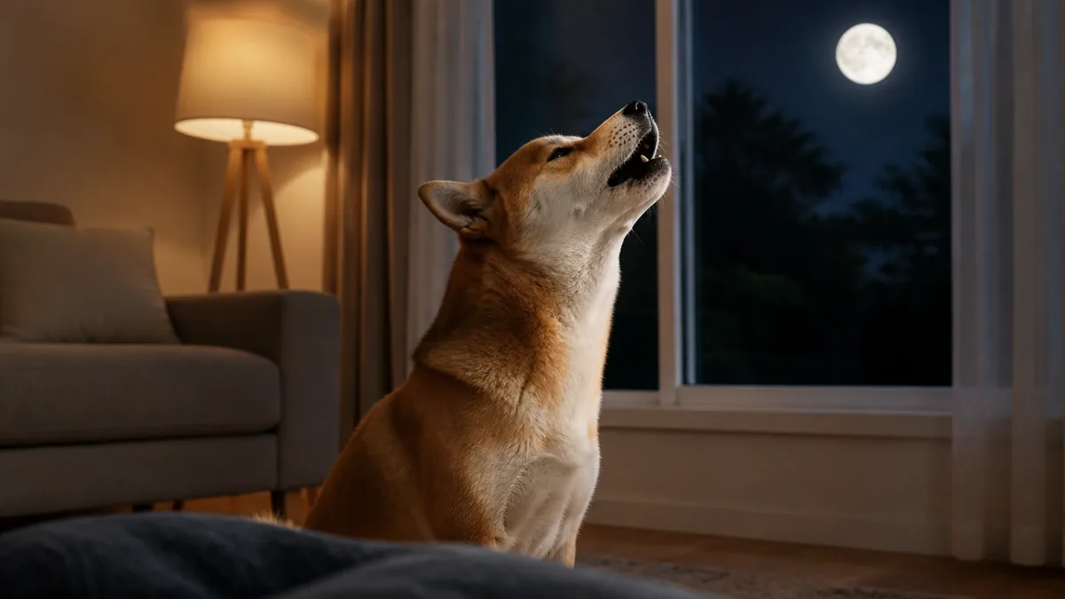 夜中に遠吠えする犬の心理|飼い主がまずやるべきことの解説画像