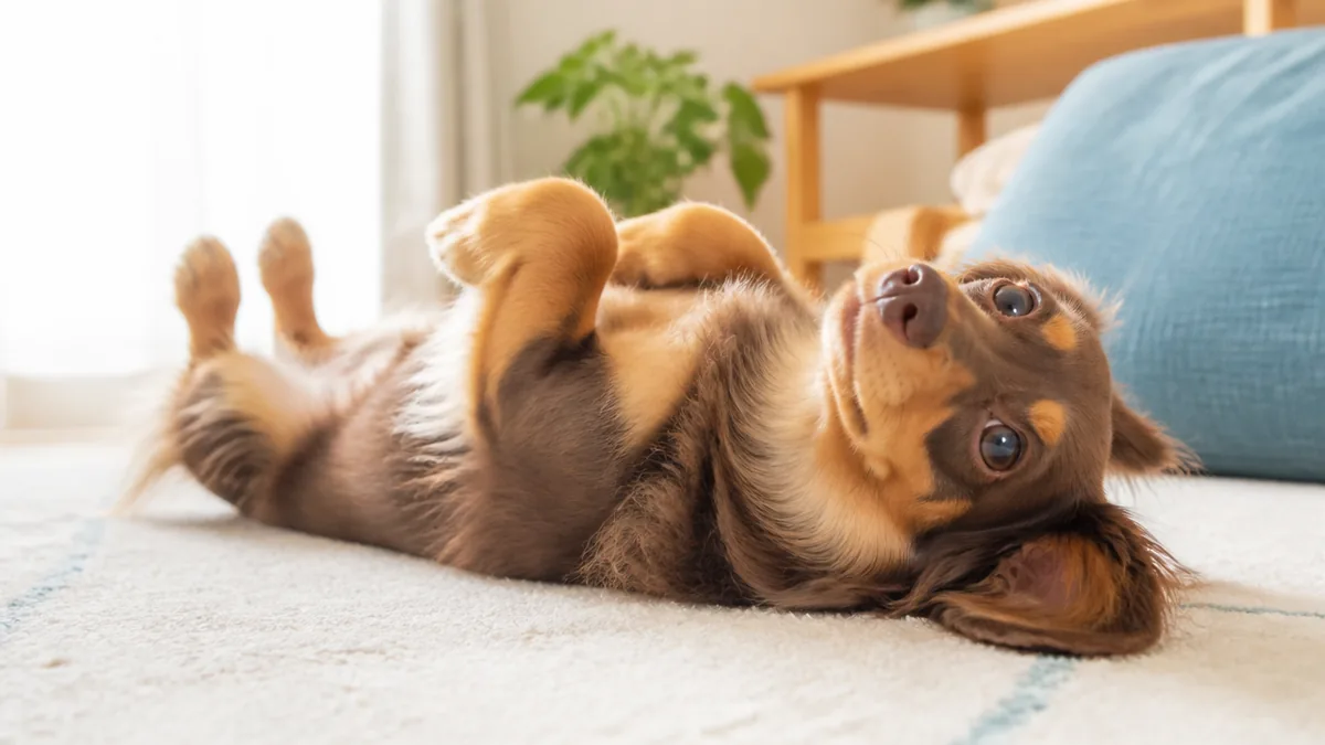 へそ天をよくする犬の性格タイプと犬種の傾向の解説画像