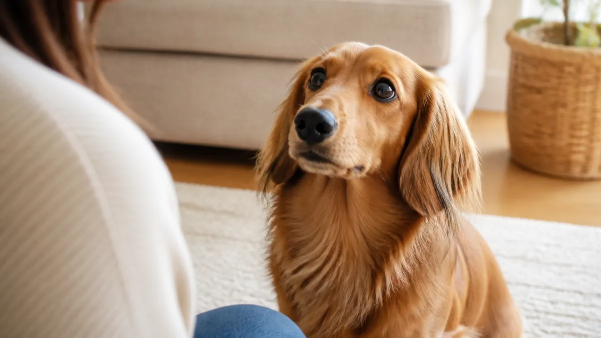 犬がじっと見てくる理由は7つ｜見つめ返すと目をそらす心理と正しい対応も解説のアイキャッチ画像
