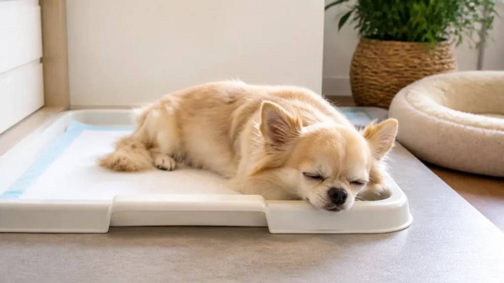 トイレで寝る犬の理由は6つ｜やめさせる5ステップと正しい寝床づくりも解説のアイキャッチ画像