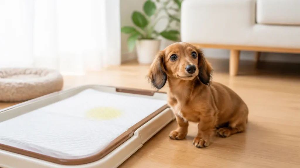 犬がトイレをはみ出す原因は6つ｜今日からできる対策とトレー選びのコツも解説のアイキャッチ画像