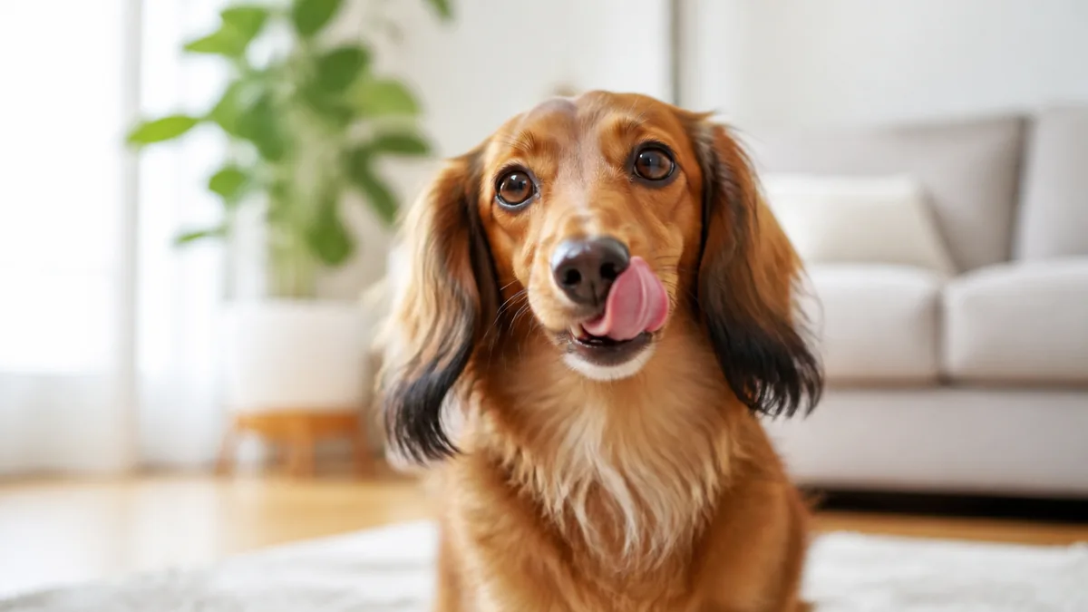 犬が口を舐める理由は7つ|愛情・ストレス・催促の見分け方と正しい対応を解説のアイキャッチ画像