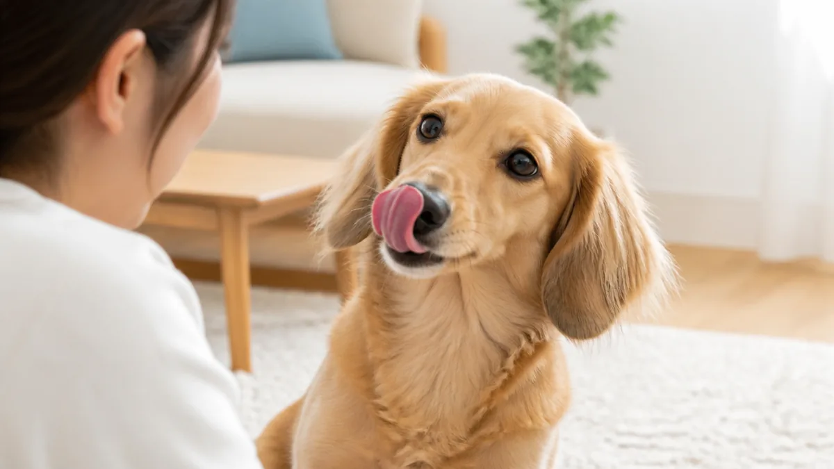 犬が口を舐める行動はボディランゲージ|7つの理由を一覧で解説の解説画像