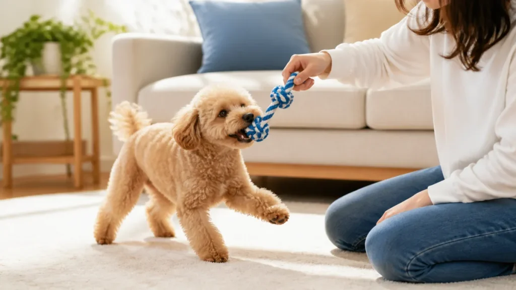犬の遊びは全10種｜室内・屋外別のおすすめと年齢で変わるルールも解説のアイキャッチ画像