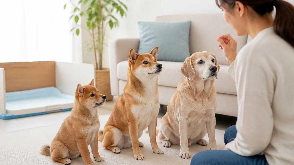 子犬・成犬・シニア犬で対策は変わる?年齢別はみ出し対策の解説画像