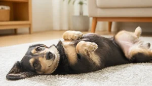 犬のへそ天は信頼の証？仰向けで寝る7つの理由と犬種別の違いも解説のアイキャッチ画像