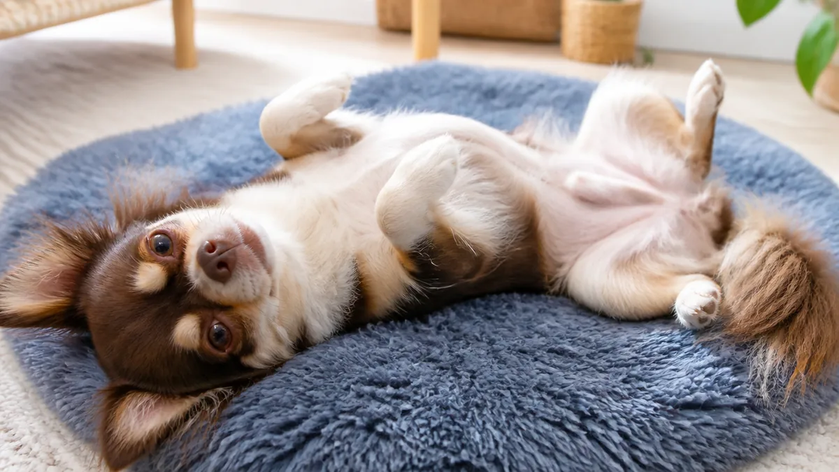 へそ天とは？犬がお腹を見せて寝るポーズの意味の解説画像