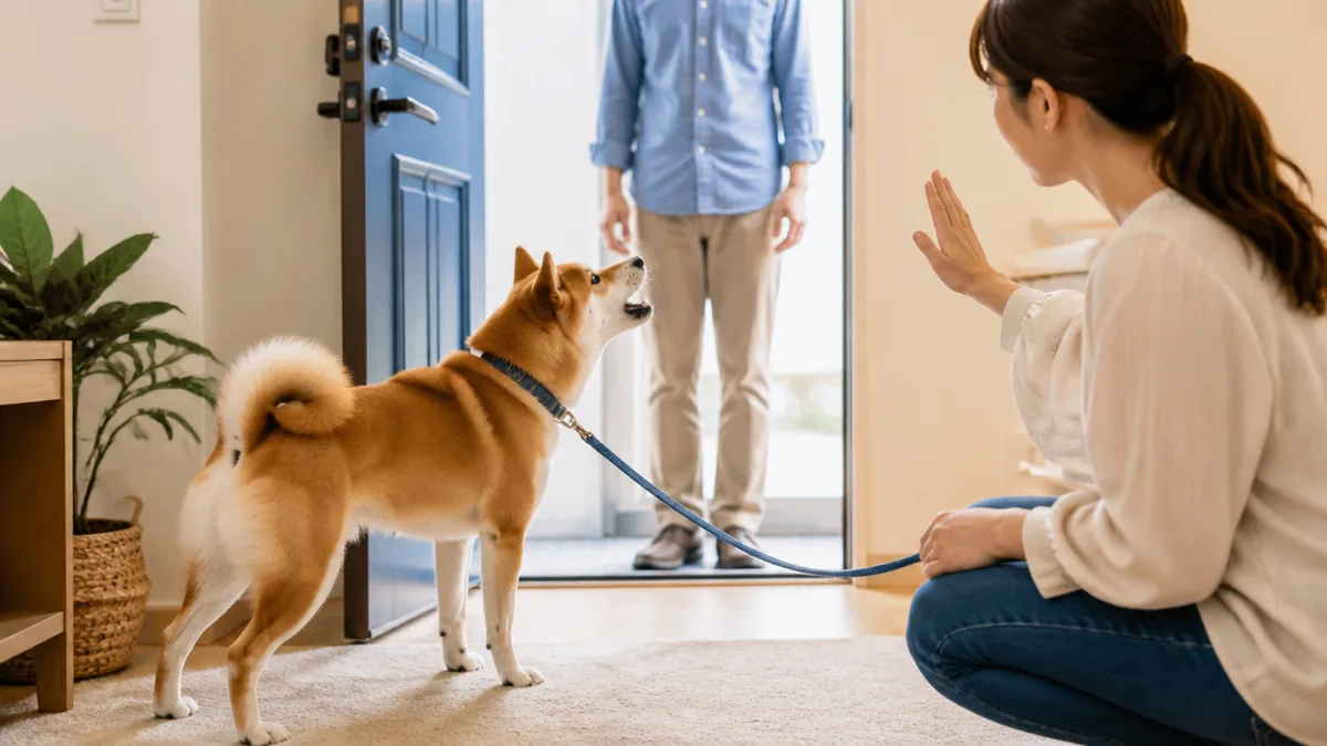 インターホンや来客に吠える犬のしつけ方|警戒吠えの直し方の解説画像
