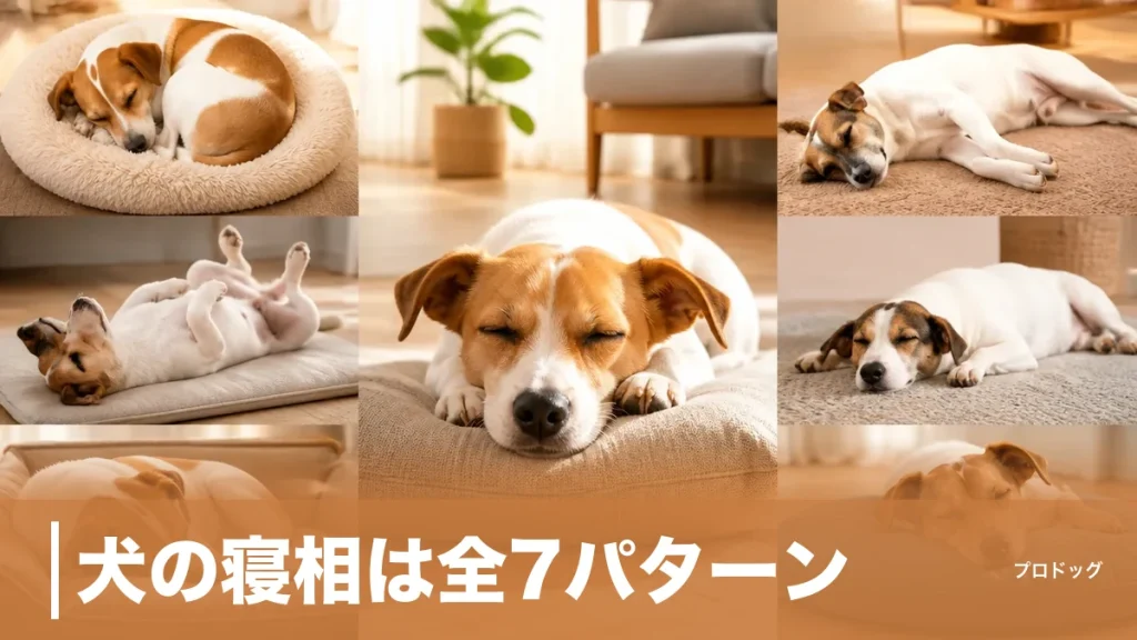 犬の寝相は全7パターン｜丸まる・へそ天・横向きでわかる気持ちと体調サインを解説のアイキャッチ画像