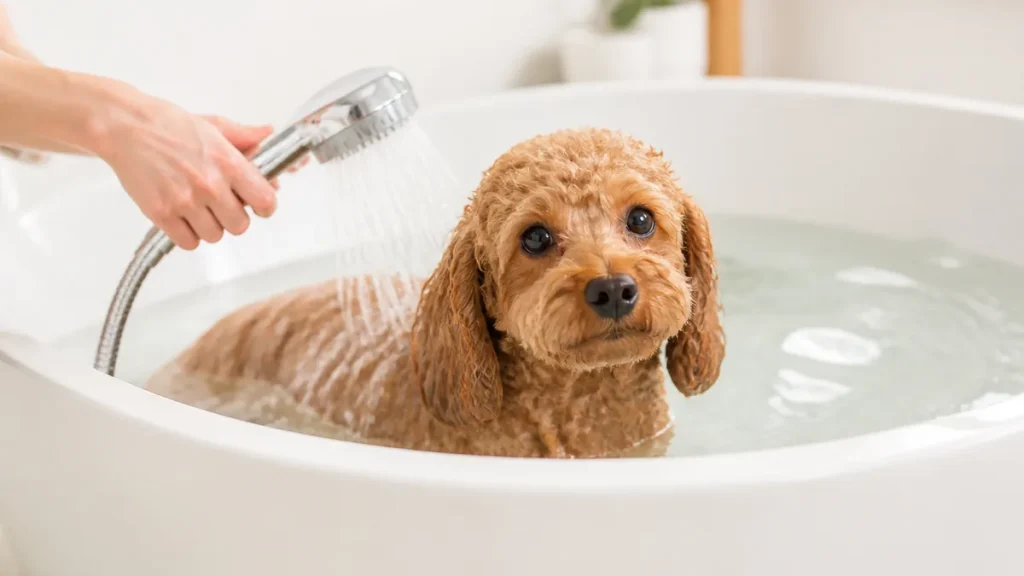 犬のお風呂の温度は35〜38度が基本｜季節・年齢で変える適温と入れ方のコツのアイキャッチ画像