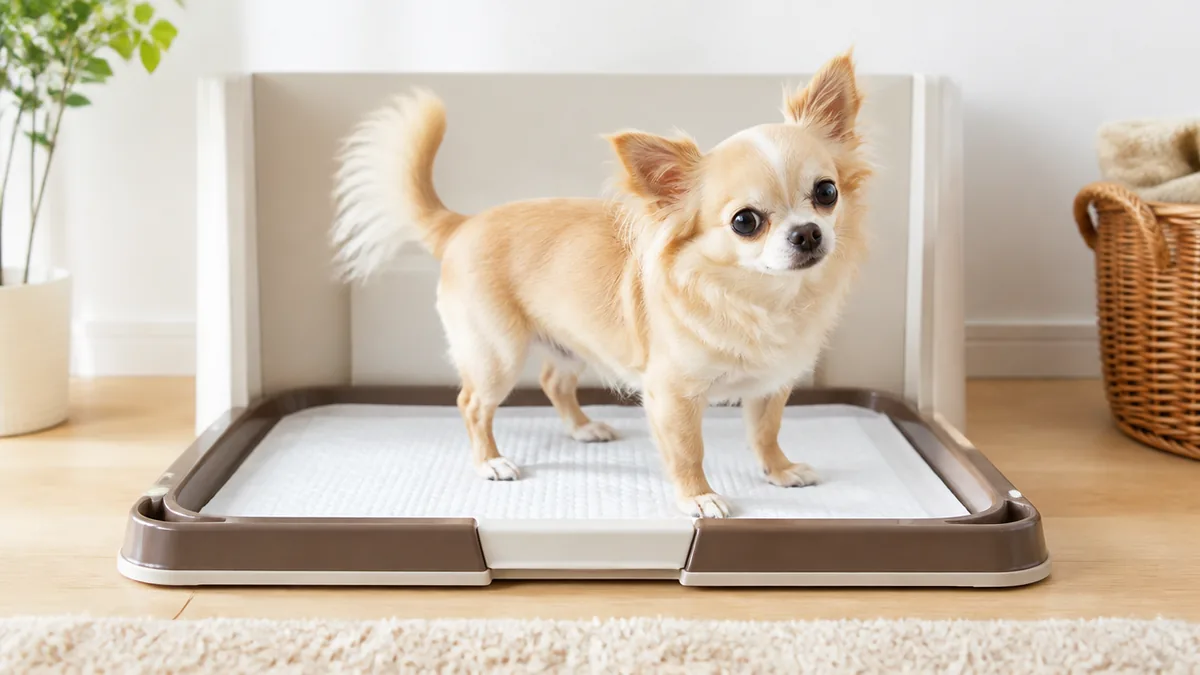 犬のトイレはみ出し対策は7つ|原因別の直し方とトレー選び・囲いのコツも解説のアイキャッチ画像