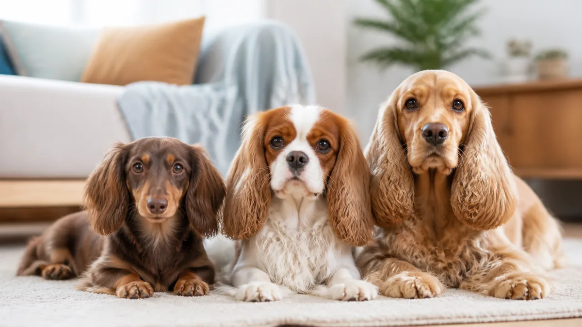 家庭で人気の垂れ耳3犬種|ダックス・キャバリア・コッカーの解説画像