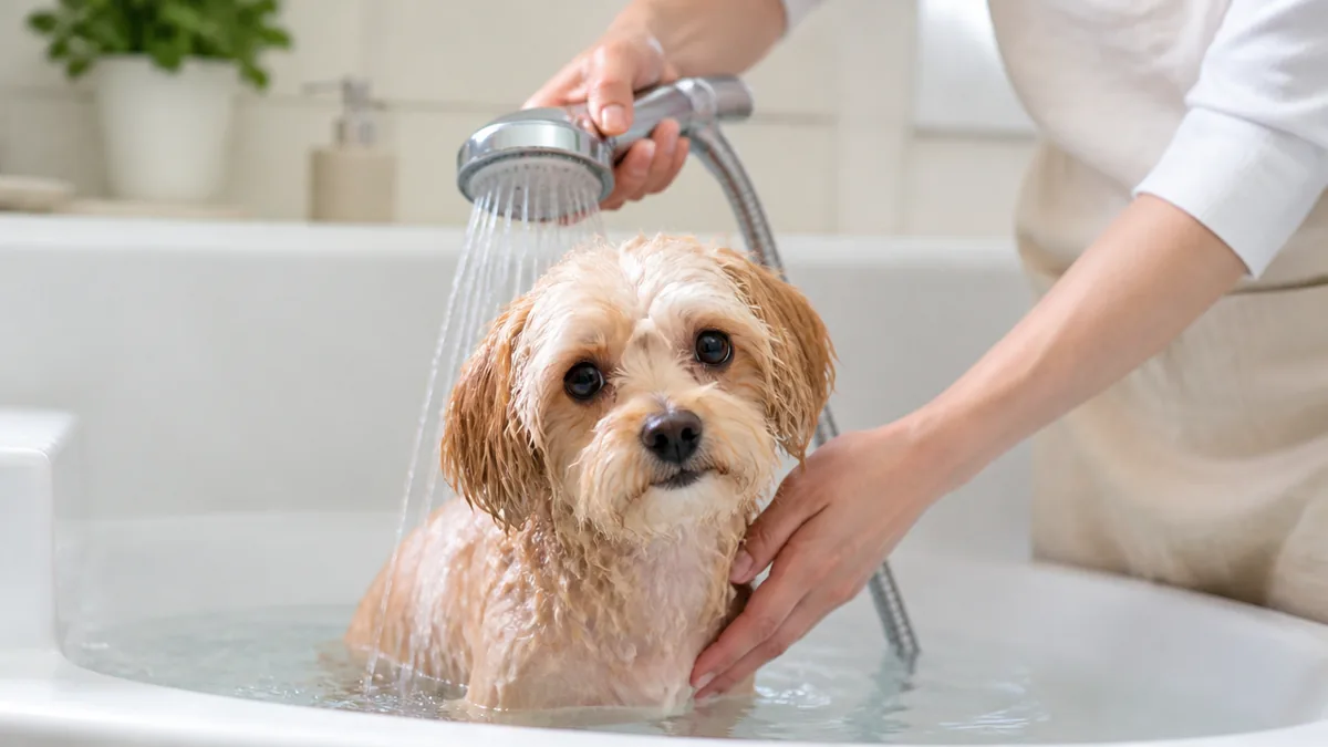 犬風呂の入れ方は順番が9割｜適温35〜38度・頻度・嫌がる子の慣らし方まで解説のアイキャッチ画像