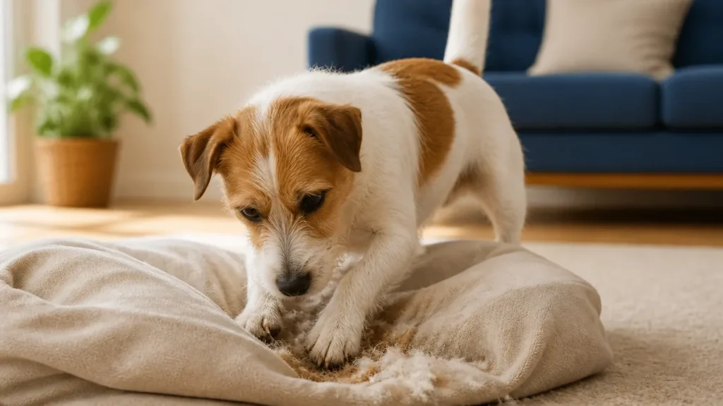 犬が掘る理由は7つ｜地面・布団・飼い主をホリホリする心理とやめさせ方も解説のアイキャッチ画像