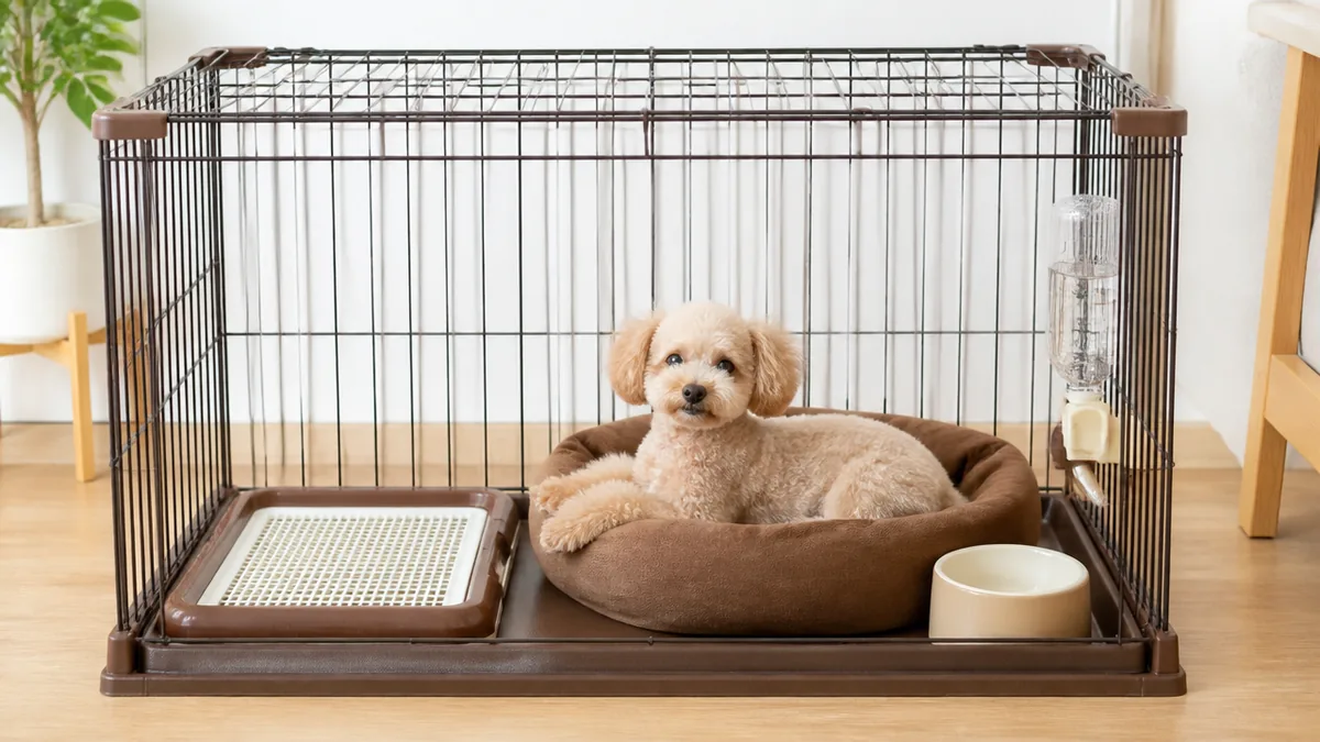 犬ケージの中レイアウトは「3ゾーン分け」が基本|まず押さえたい全体像の解説画像