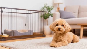 犬のケージをリビングに置くベスト位置は？避けたいNG4か所とレイアウトの正解のアイキャッチ画像
