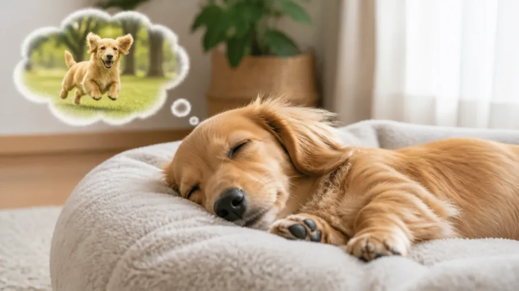 犬がキュンキュンと寝言を言うのは楽しい夢のサイン？鳴き方でわかる気持ちと注意点も解説のアイキャッチ画像