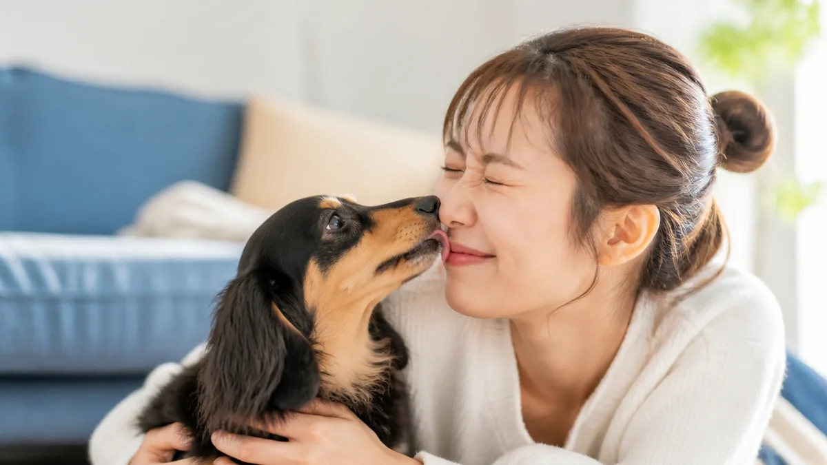 犬が顔を舐めてくるのは本能？行動のルーツを知ると納得できるの解説画像