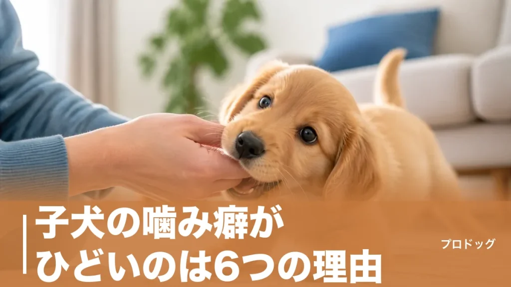 子犬の噛み癖がひどいのは6つの理由｜今日から直す7ステップとNG対応も解説のアイキャッチ画像