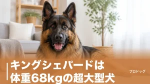 キングシェパードは体重68kgの超大型犬｜性格・寿命と日本で飼えるかを解説のアイキャッチ画像