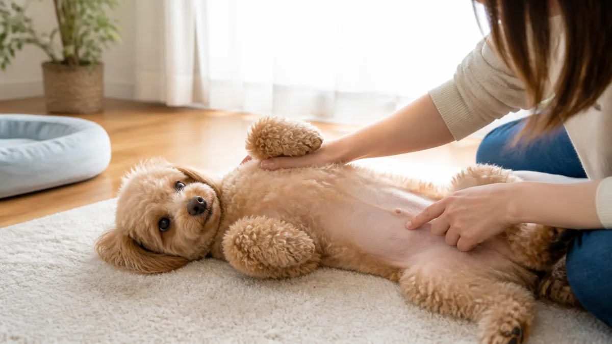 犬のおへその探し方は3ステップ|嫌がられない触り方の解説画像