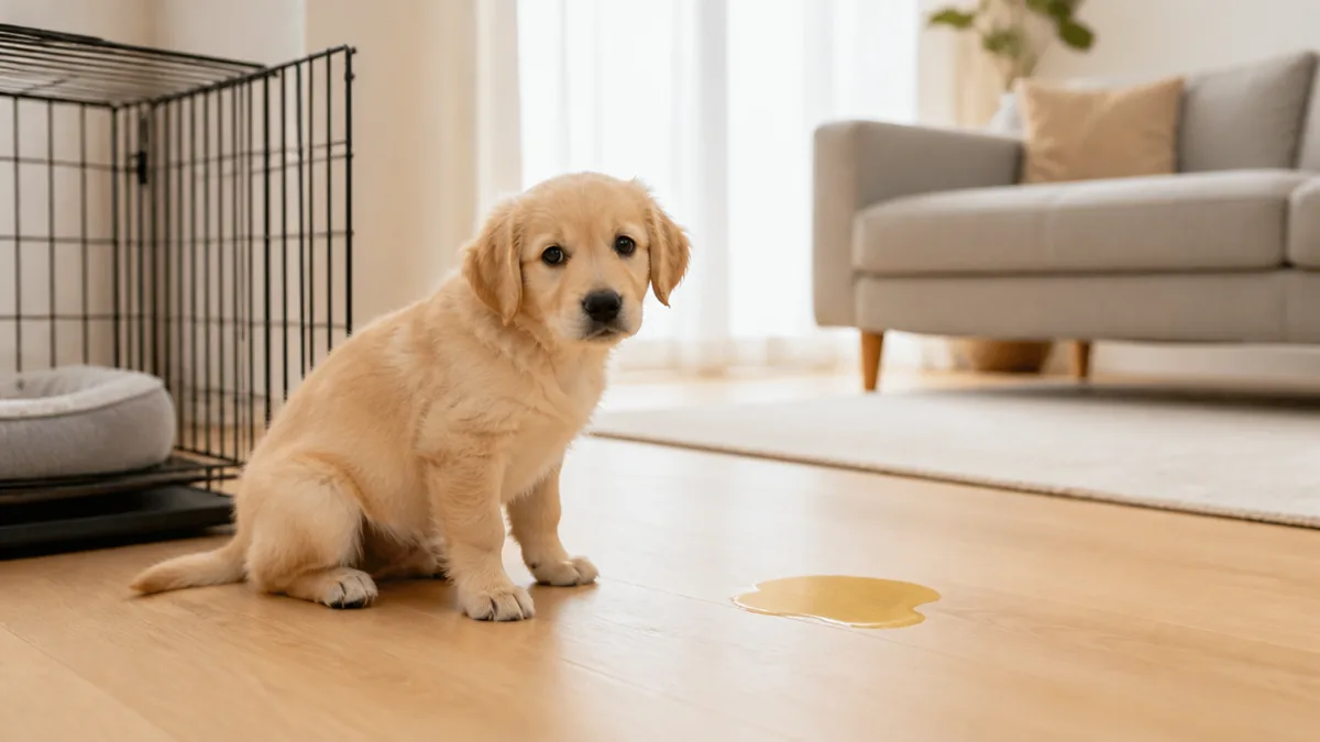 子犬のトイレがケージから出すと失敗するのは「部屋の広さ」が原因【原因1〜4】の解説画像