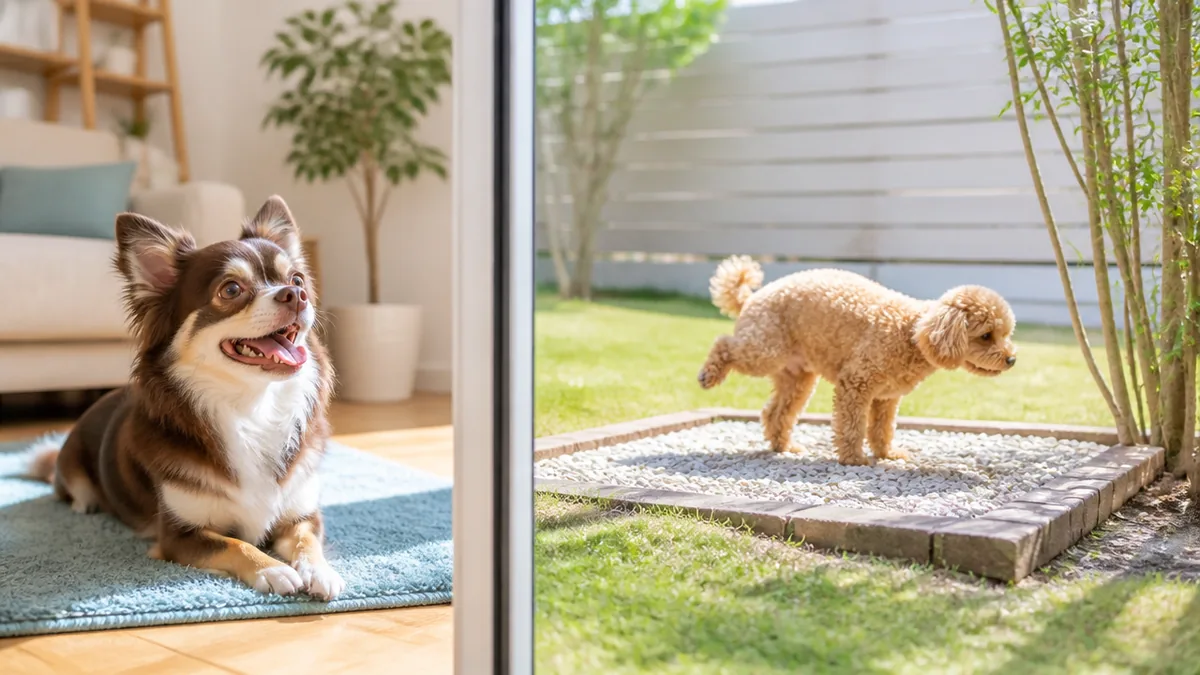 犬が庭でトイレをするのは自然なこと？室内トイレとの決定的な違いの解説画像
